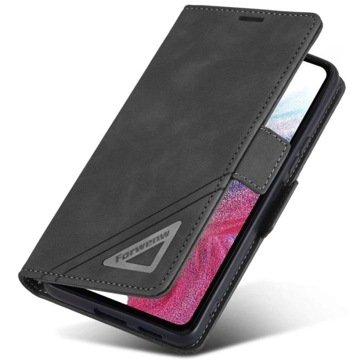 FORWENW - FORWENW F3-Series Samsung Galaxy A73 5G Plånboksfodral Konstläder - Svart