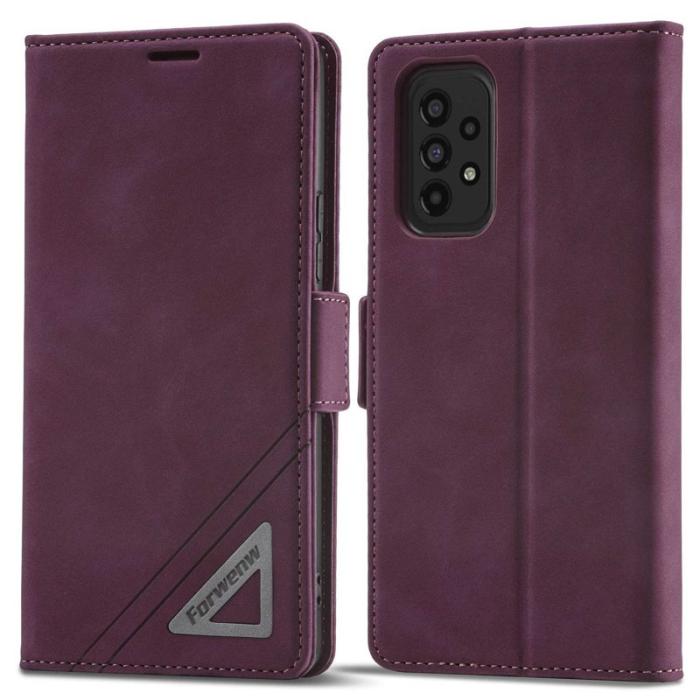 FORWENW - FORWENW F3-Series Samsung Galaxy A73 5G Plånboksfodral Konstläder - Vinröd