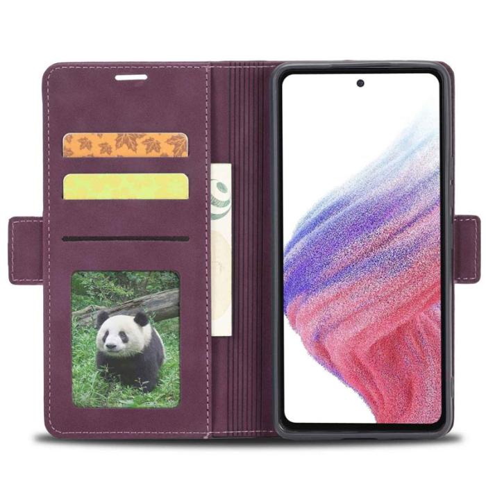 FORWENW - FORWENW F3-Series Samsung Galaxy A73 5G Plånboksfodral Konstläder - Vinröd