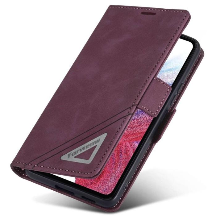 FORWENW - FORWENW F3-Series Samsung Galaxy A73 5G Plånboksfodral Konstläder - Vinröd
