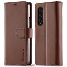 LC.imeeke - LC.IMEEKE Pl&aring;nboksfodral f&ouml;r Samsung Galaxy Z Fold3 5G - Konstl&auml;der - Brun