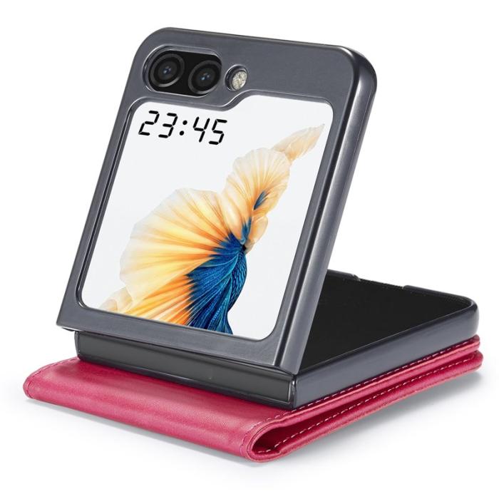 LC.imeeke - LC.IMEEKE Plånboksfodral för Samsung Galaxy Z Flip7 FE 5G - Konstläder - Rosa