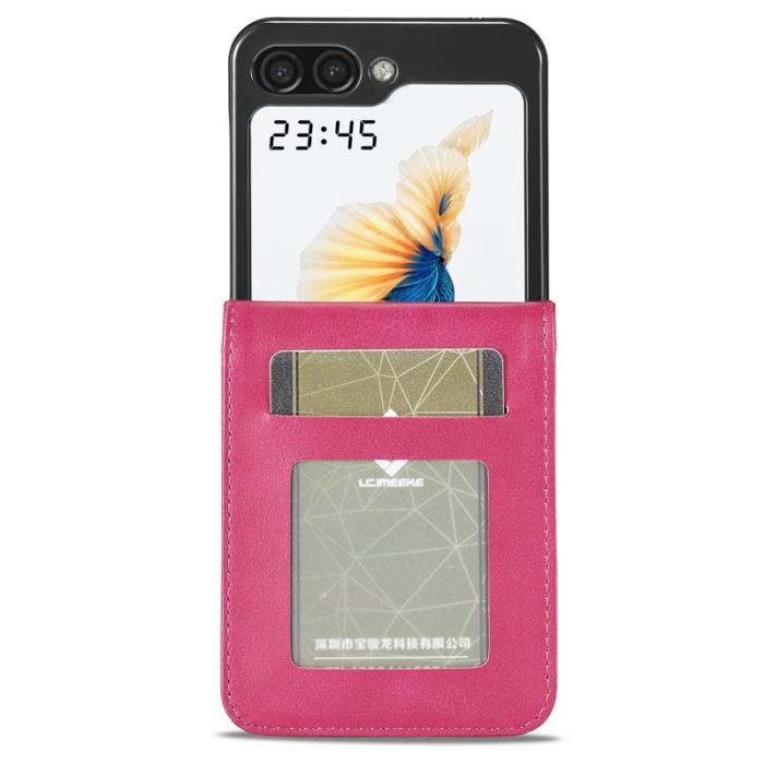 LC.imeeke - LC.IMEEKE Plånboksfodral för Samsung Galaxy Z Flip7 FE 5G - Konstläder - Rosa