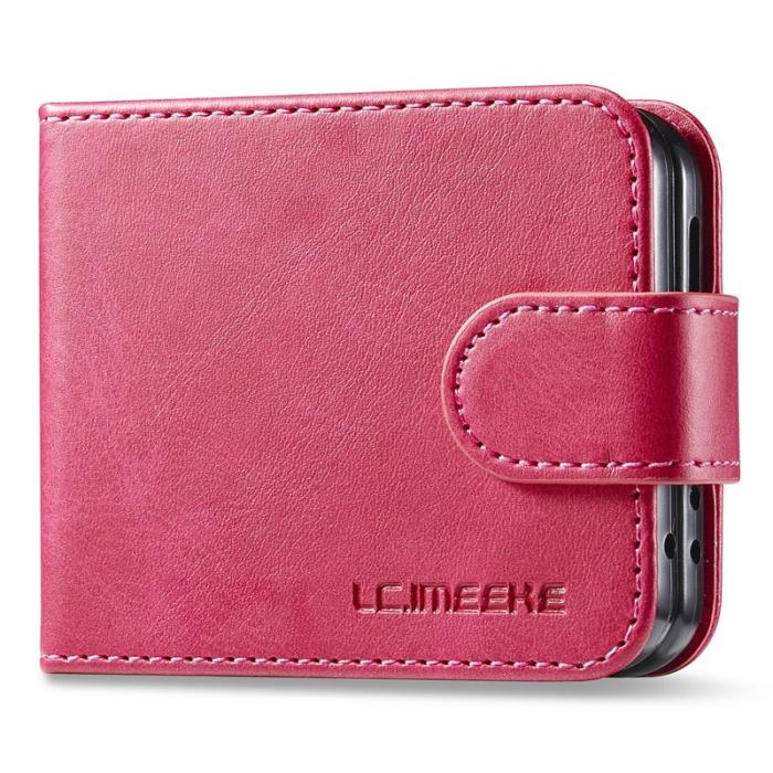 LC.imeeke - LC.IMEEKE Plånboksfodral för Samsung Galaxy Z Flip7 FE 5G - Konstläder - Rosa