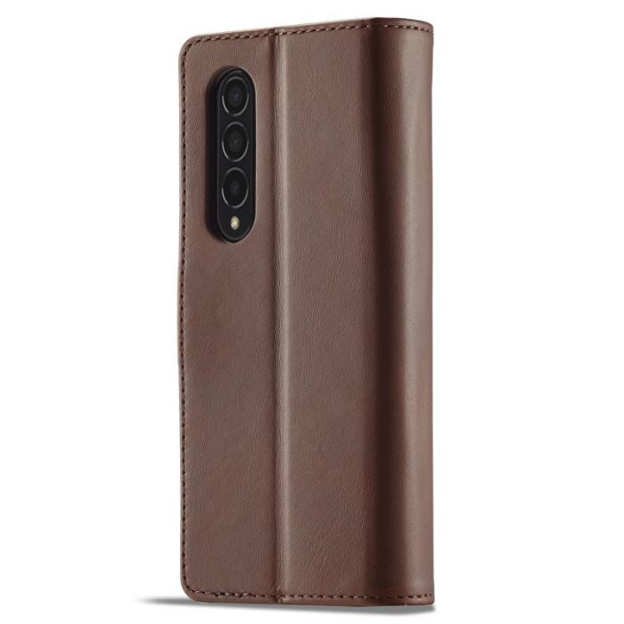 LC.imeeke - LC.IMEEKE Plånboksfodral för Samsung Galaxy Z Fold3 5G - Konstläder - Brun