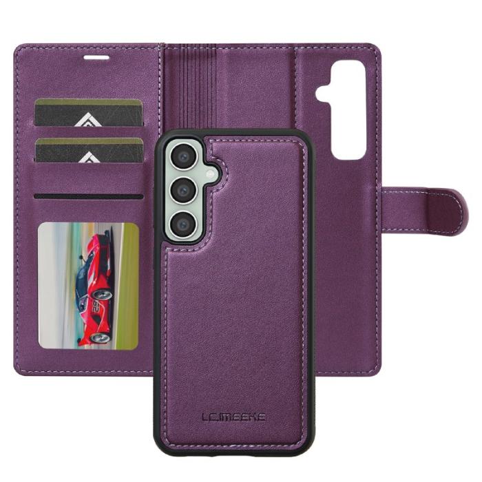 LC.imeeke - LC.IMEEKE L2 Series Samsung Galaxy S25 FE Plånboksfodral Konstläder - Lila