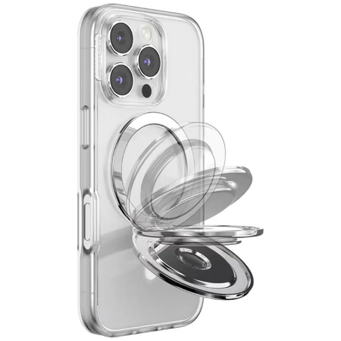 PopSockets - PopSockets MagSafe Popuphållare och Stativ Aluminium Radial - Silver