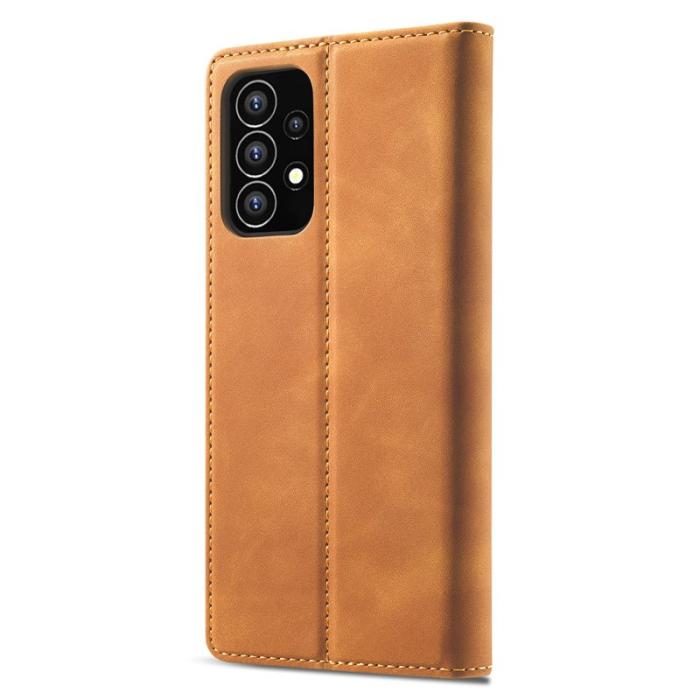 LC.imeeke - LC.IMEEKE Samsung Galaxy A53 5G Plånboksfodral Konstläder - Brun