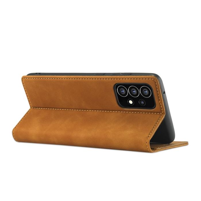 LC.imeeke - LC.IMEEKE Samsung Galaxy A53 5G Plånboksfodral Konstläder - Brun