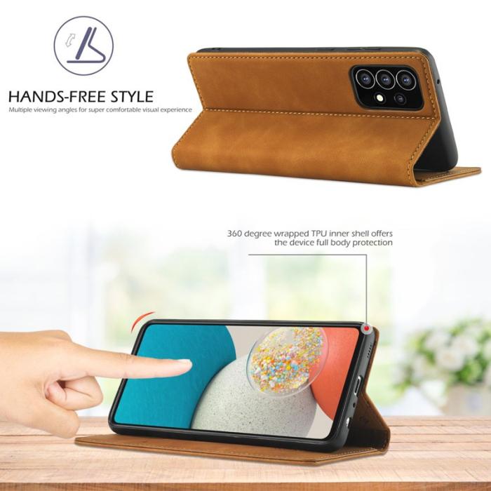 LC.imeeke - LC.IMEEKE Samsung Galaxy A53 5G Plånboksfodral Konstläder - Brun