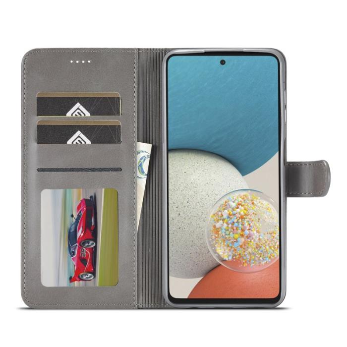 LC.imeeke - LC.IMEEKE Samsung Galaxy A53 5G Plånboksfodral Konstläder - Grå
