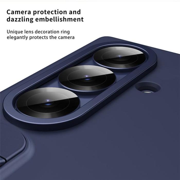 A-One Brand - Mobilskal För Galaxy Z Fold 8 Kortfack Kickstand med Skärmskydd - Blå