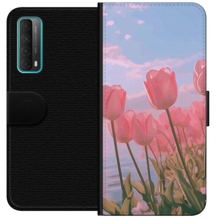 iSecrets - Plånboksfodral till Huawei P smart 2021 med Rosa Tulpaner