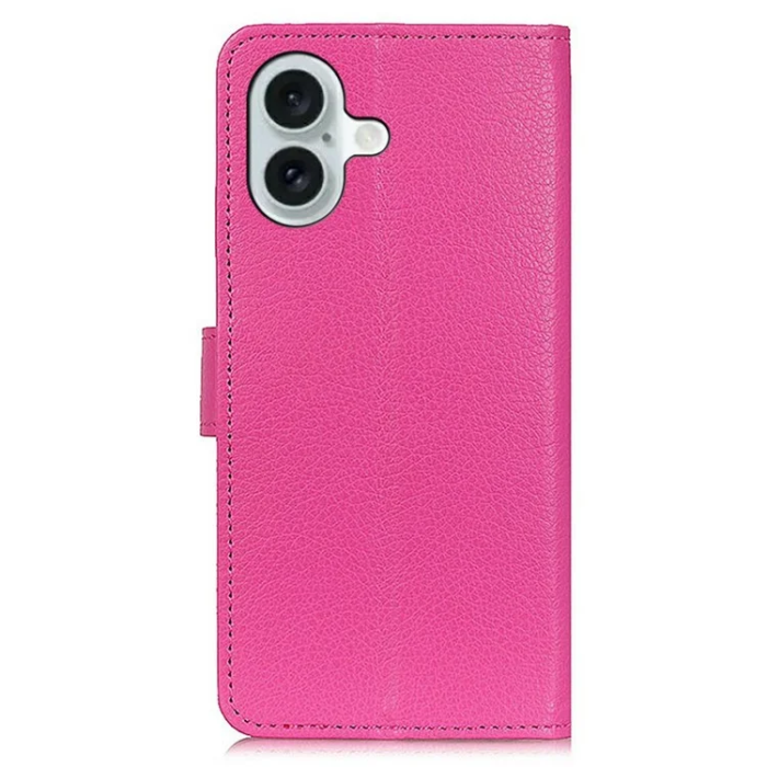 A-One Brand - iPhone 17 Plånboksfodral Litchi Texture - Rosa