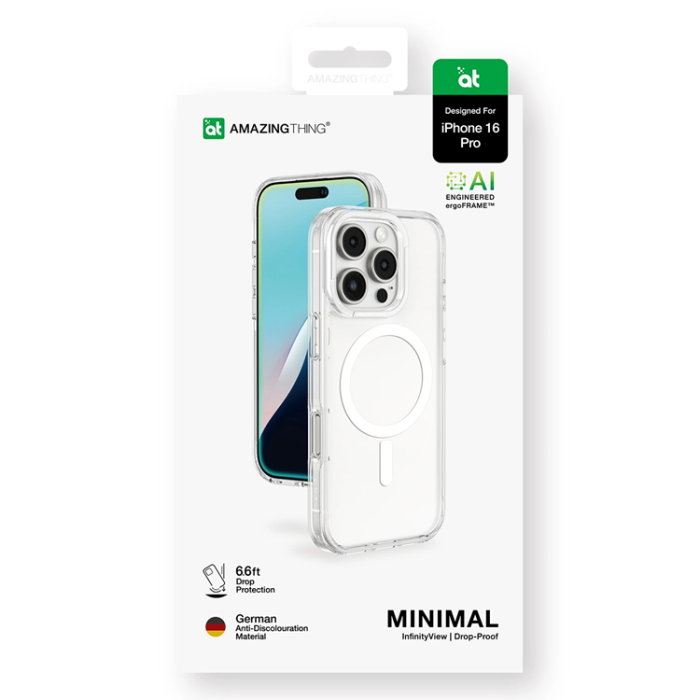 AmazingThing - AmazingThing iPhone 16 Pro Max Mobilskal Magsafe Minimal - Transparent