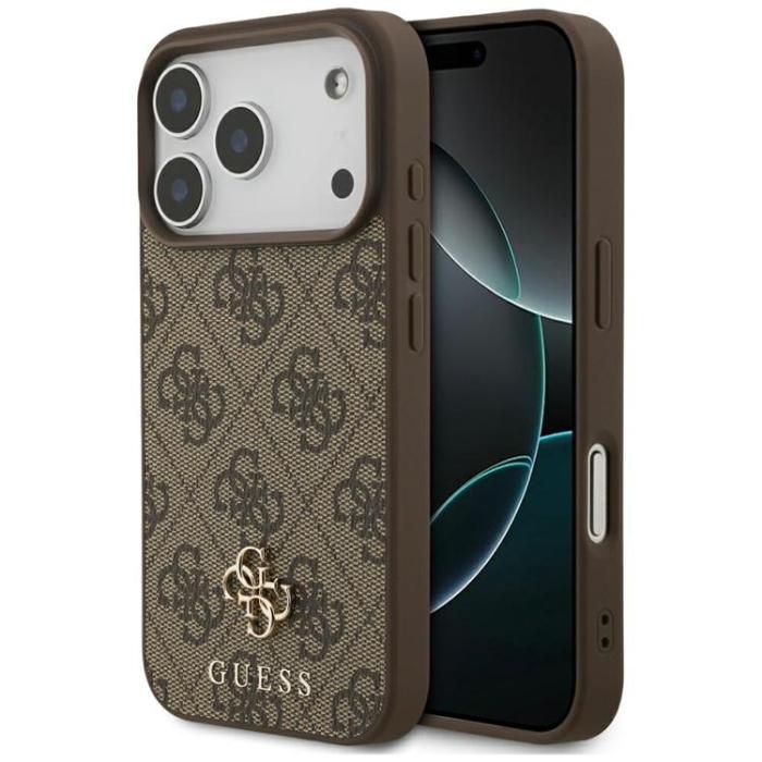 Guess - Guess iPhone 17 Pro Mobilskal MagSafe 4G Small Classic Logo - Brun