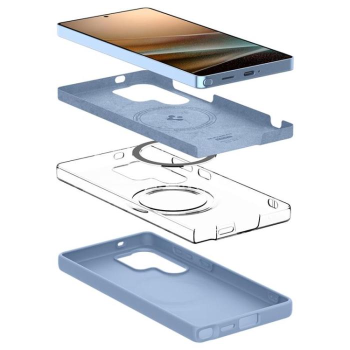 Spigen - Spigen Galaxy S25 Ultra Mobilskal Magsafe Silikon Fit - Blå