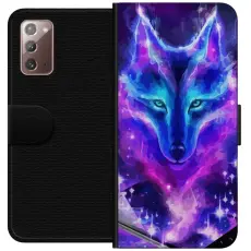 Gustaf - Pl&aring;nboksfodral till Samsung Galaxy Note20 med Neon Varg
