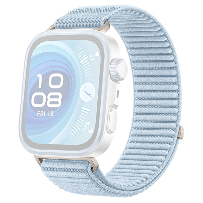 A-One Brand - Huawei Watch Fit 4/Fit 4 Pro Armband Magic Tape Nylon - Ljusblå