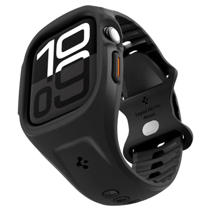 Spigen - Spigen Apple Watch 46mm Series 10 Armband Liquid Air Pro - Svart
