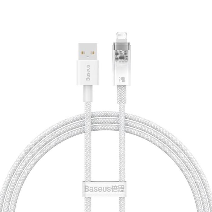 BASEUS - Baseus USB-A till Lightning kabel Explorer 1m - Vit