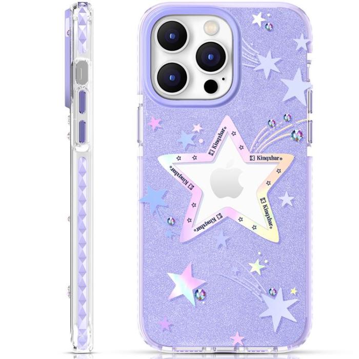 Kingxbar - Kingxbar iPhone 14 Plus Skal Heart Star - Lila Star