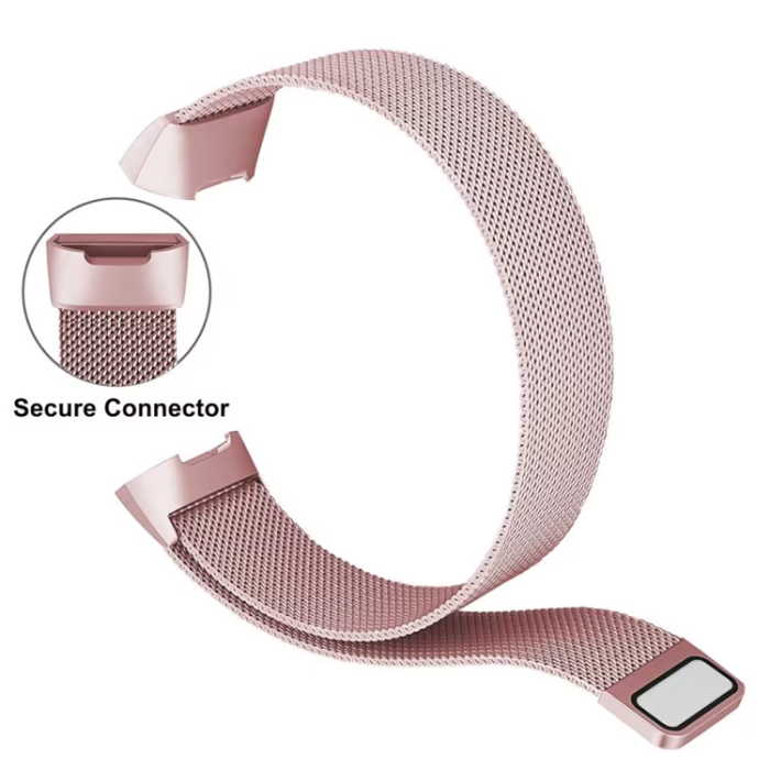 A-One Brand - Fitbit Charge 4/3 Armband Milanese Loop - Rosa