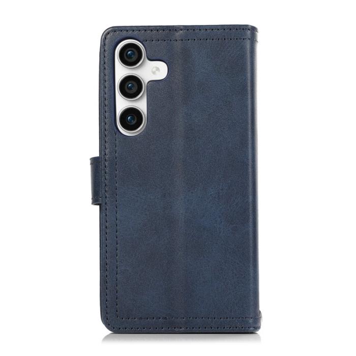 OEM - Samsung Galaxy S26 Plånboksfodral Äkta Läder Magnetiskt Skydd - Blå