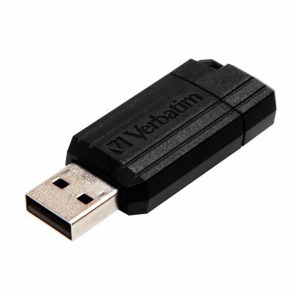 Verbatim Pendrive 32GB USB-A 2.0 PinStripe - Svart | 3712 | AlltMobil