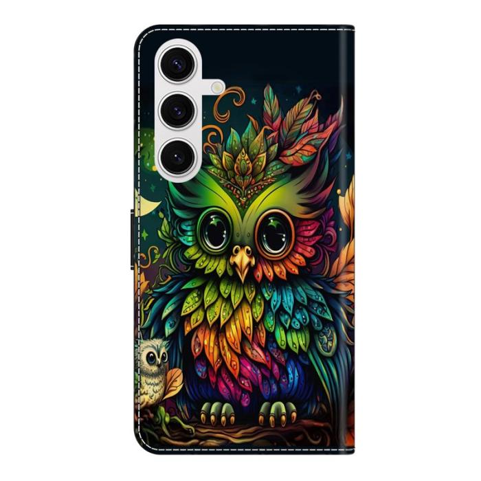 OEM - Samsung Galaxy S26 Plånboksfodral TPU + Konstläder Flip - Färgglad Uggla