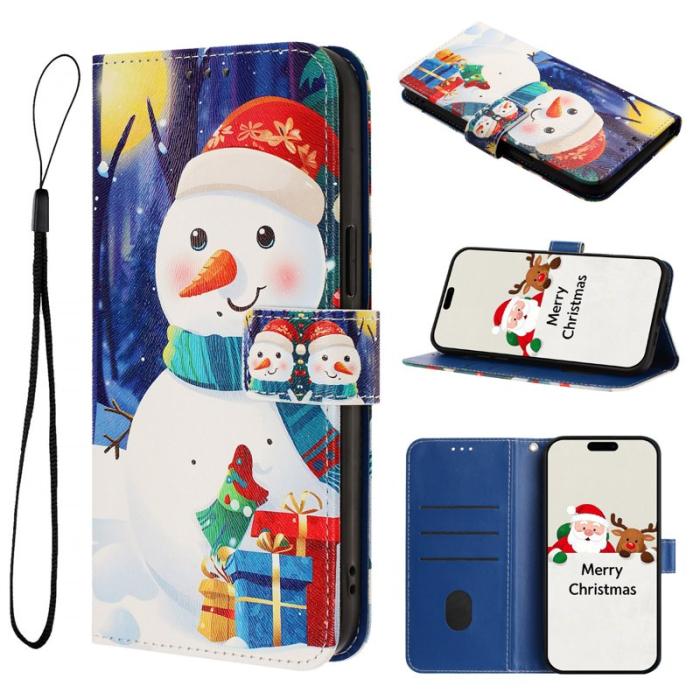 OEM - Samsung Galaxy S26 Ultra Fodral Konstläder Julmönster - Vit