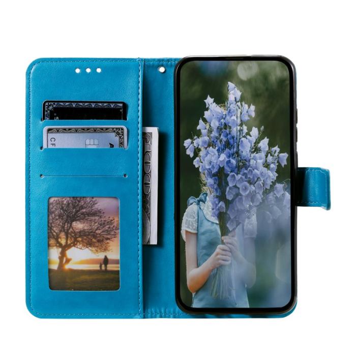 OEM - Samsung Galaxy S26 Plus Plånboksfodral Imprinted Totem Konstläder - Blå