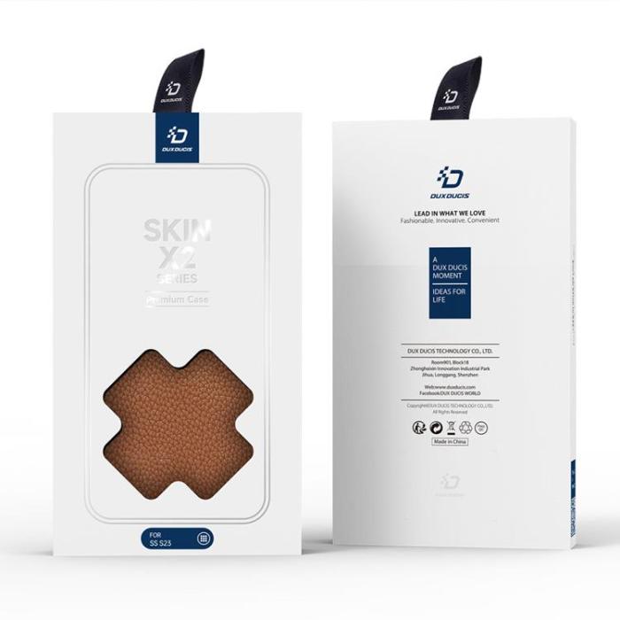 Dux Ducis - Dux Ducis Galaxy S23 Plus Plånboksfodral Skin X2 - Brun