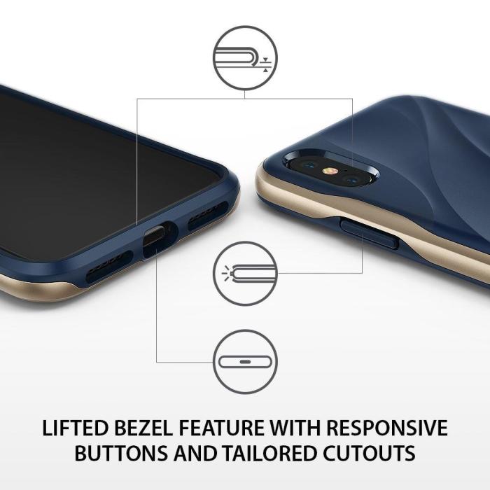 UTGATT4 - Ringke Wave Skal till Apple iPhone XS / X - Marina Gold