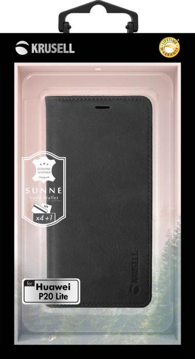 Krusell - Krusell Sunne 2 Card Foliowallet Huawei P20 Lite Vintage Black
