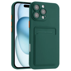 A-One Brand - iPhone 16 Pro Mobilskal Korthållare TPU - Midnattsgrön