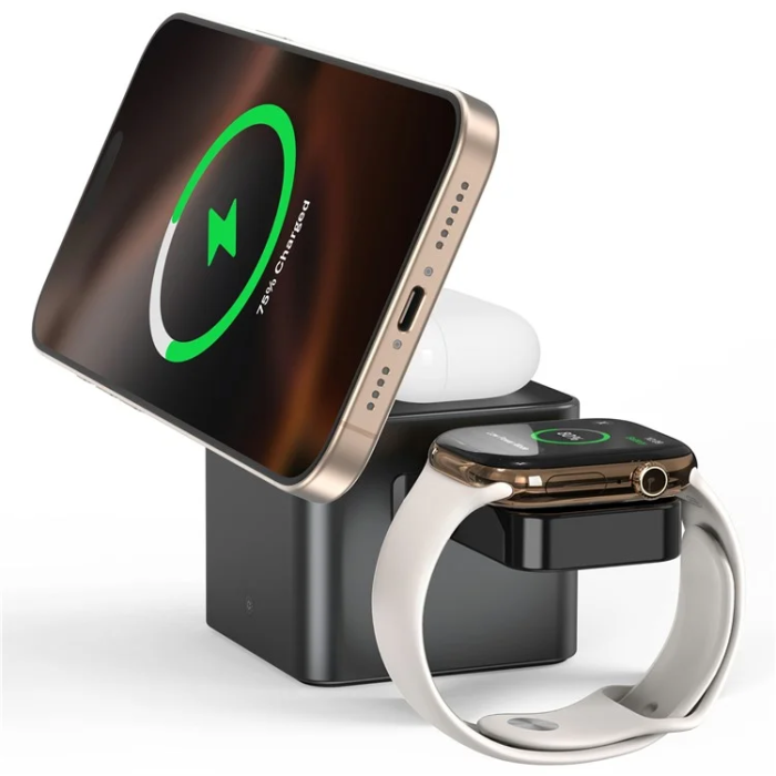 OEM - Qi2 MagSafe Trådlös Laddare iPhone, Apple Watch, Airpods