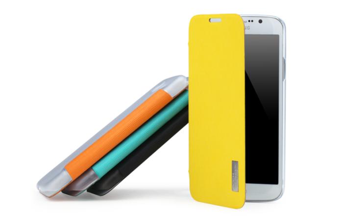 UTGATT4 - Rock Elegant Flip väska till Samsung Galaxy Mega 5,8 (Gul)