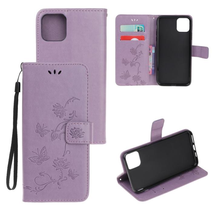 UTGATT1 - Butterfly Plånboksfodral till iPhone 11 Pro - Lila