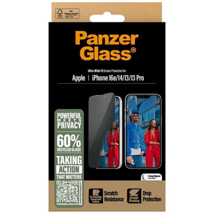 PanzerGlass - PanzerGlass iPhone 16e Härdat Glas Skärmskydd Privacy Ultra-Wide