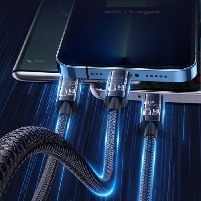 Joyroom - Joyroom 3in1 USB-A till USB-C, Lightning, microUSB kabel 1.2m