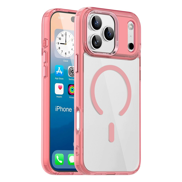 iPhone 17 Pro Mobilskal MagSafe Transparent TPU+PC - Rosa | 2353 | AlltMobil