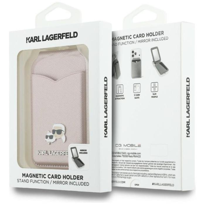 KARL LAGERFELD - Karl Lagerfeld MagSafe Korthållare Stativ med Spegel - Rosa