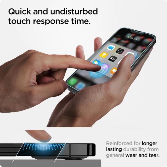 Spigen - Spigen iPhone 16E Härdat Glas Skärmskydd EZ Fit - Clear