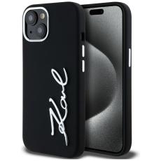KARL LAGERFELD - Karl Lagerfeld Mobilskal till iPhone 15 MagSafe Silicone Metal Script Logo