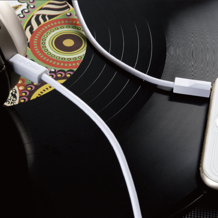 Dudao - Dudao Stereo AUX 3.5mm Mini Jack Kabel 1m - Vit