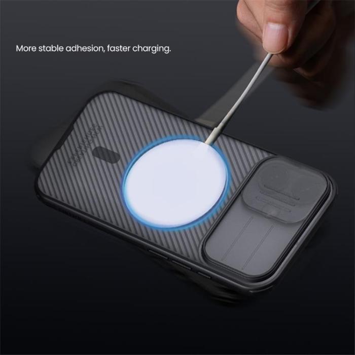 Nillkin - NILLKIN iPhone 17 Mobilskal MagSafe Med Kamera Slider - Svart