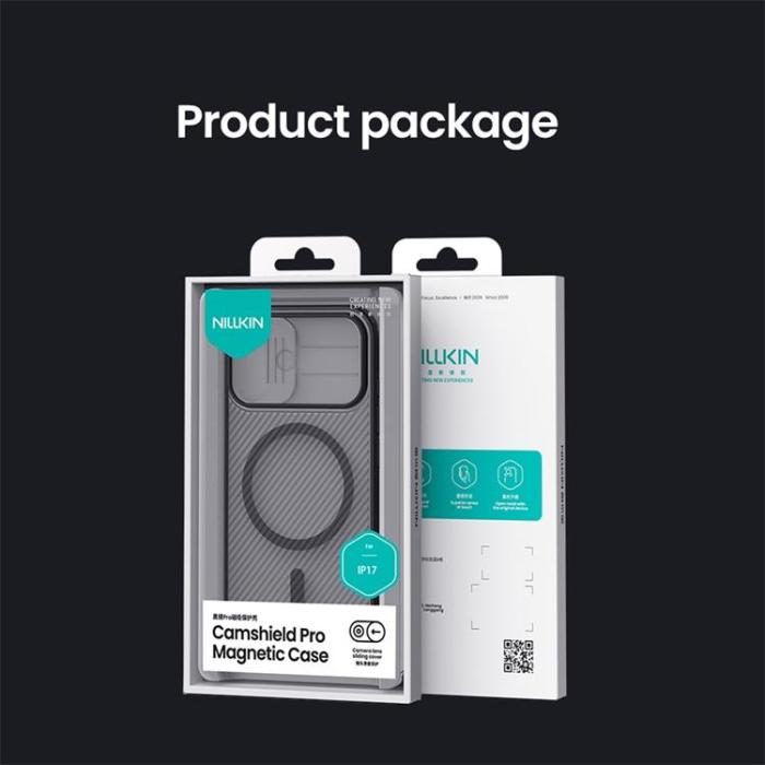 Nillkin - NILLKIN iPhone 17 Mobilskal MagSafe Med Kamera Slider - Svart