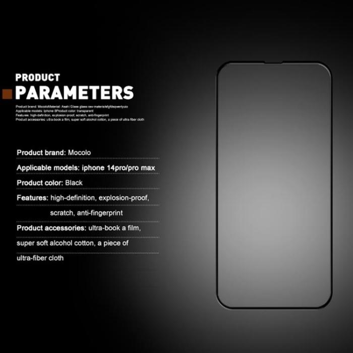 Mocolo - MOCOLO iPhone 14 Plus Härdat Glas Skärmskydd Full Glue HD - Svart