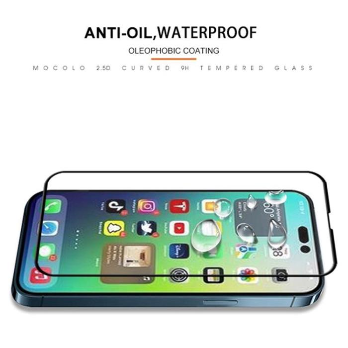 Mocolo - MOCOLO iPhone 14 Plus Härdat Glas Skärmskydd Full Glue HD - Svart